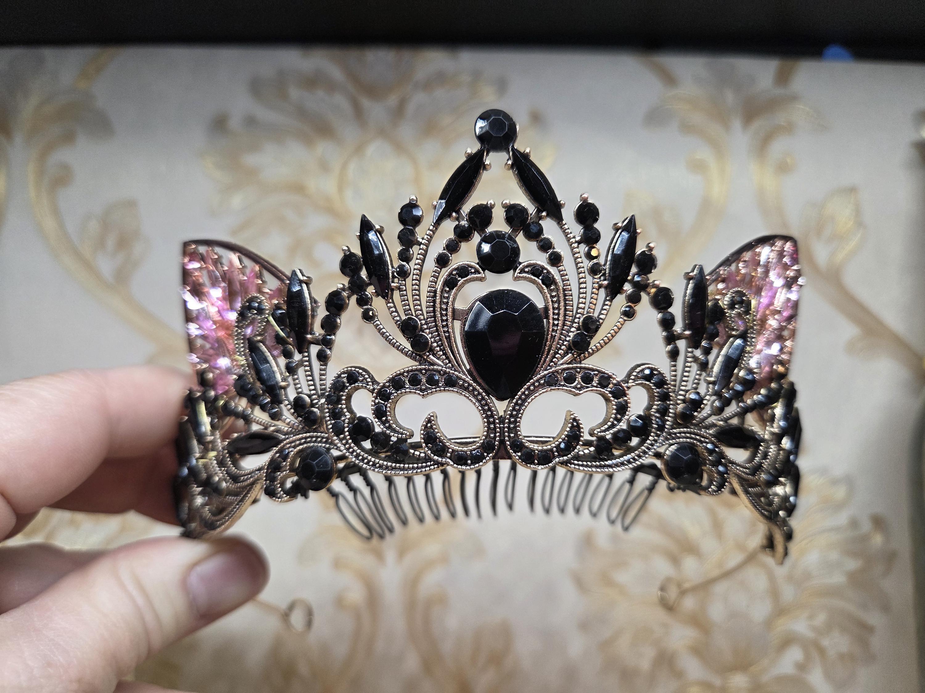 ✧tiara✧ ★2本 Cat Ears Queen Tiara Ab Iridescent Gems Available in Silver and