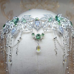 Fantasy inspired elvish or fairy tiara (available with different accent colors)