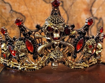 Pirate queen tiara red black gold (other colors available upon request)