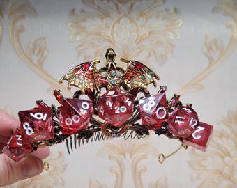 Tiara de dados de Dungeon Master con núcleo líquido personalizado de Dragones y Mazmorras