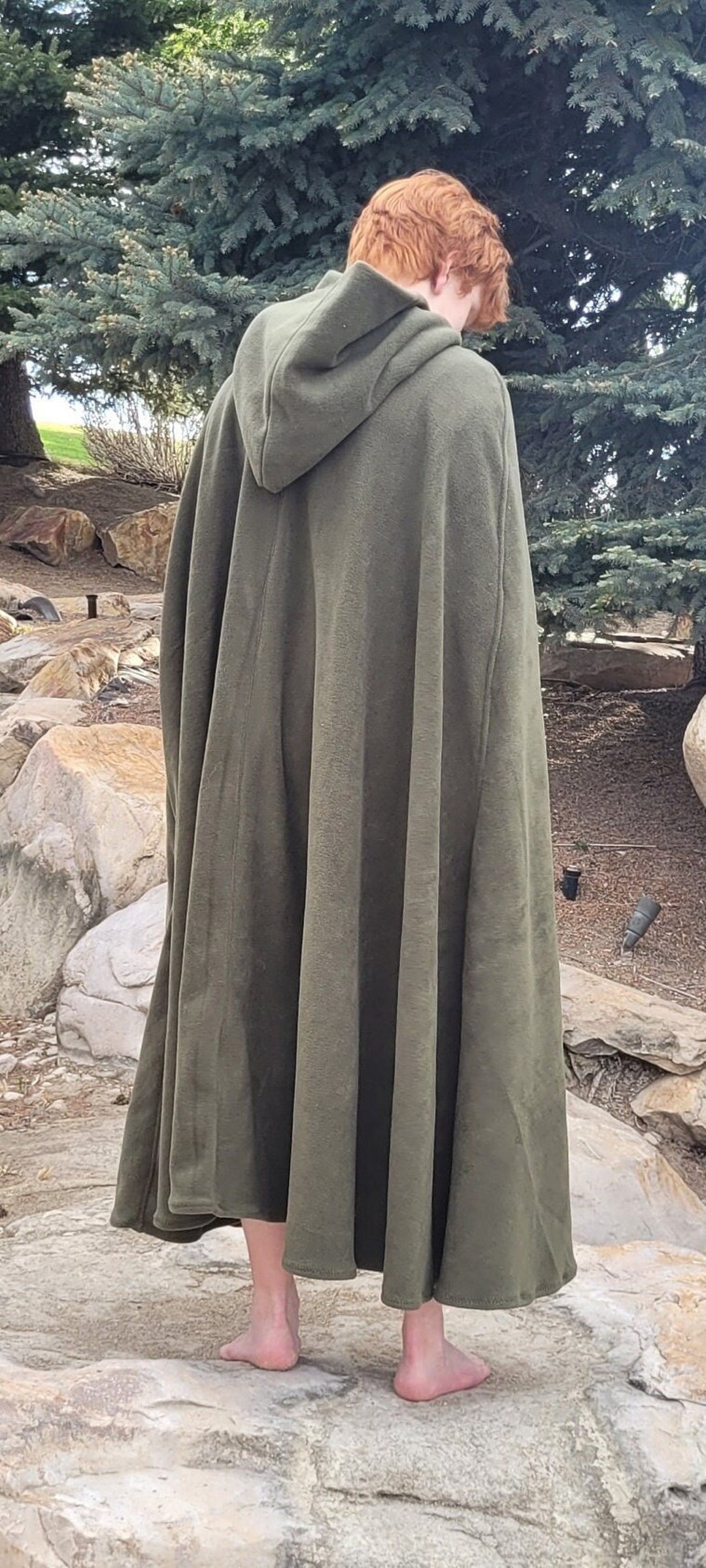 Full Length Cloak Made of Fleece for Hobbits, Adventurers, Knights for