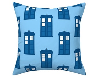 Doctor Who Blue on Blue Cushion Cover