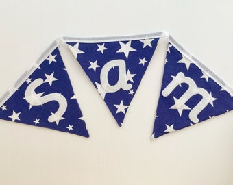 Navy Star Bunting-Name Bunting-Banner-Personalised Bunting