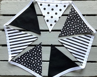 Black and White/Monochrome  Personalised Bunting