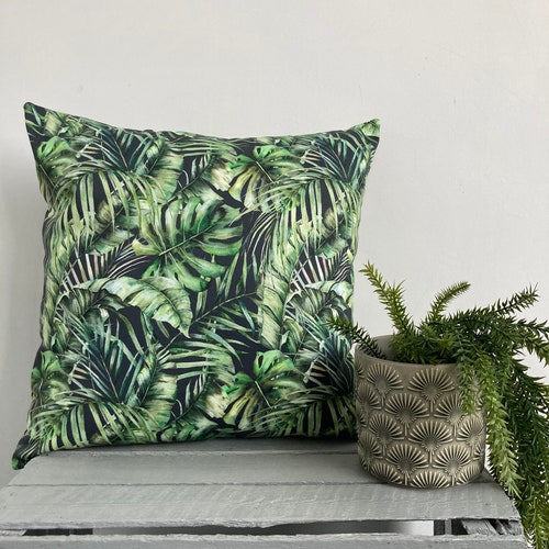Palm Leaf Print Cushion Coverbotanical Print Cushion Cover Etsy UK