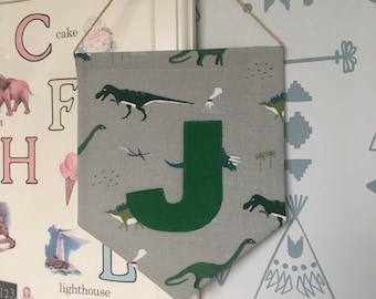 Dinosaur Pennant Flag-Door Hanging-Nursery Door Sign