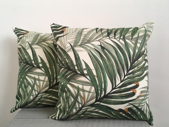 leaf print cushions