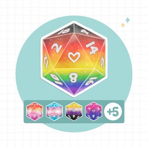 Pride d20 Dice Stickers