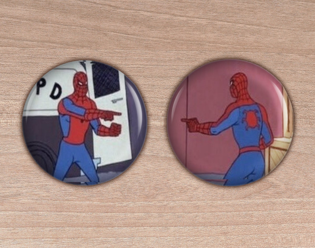 60s Spiderman Meme Pinback Buttons set of 2 - Etsy