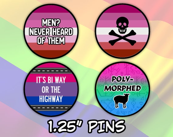 Fun Punny Lesbian Bi Poly Stuff 1 25 Pinback Buttons Etsy