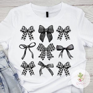 Racing Bow PNG, Checkered Bow, Racing PNG for Sublimation, Race Coquette Digital Download, Instant Download PNG, Bow png, bow shirt file