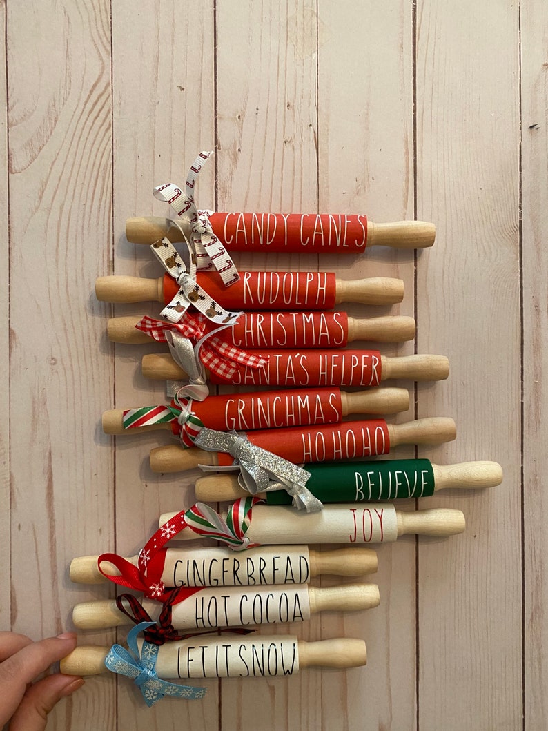 Mini Wooden Rolling Pins Christmas Rolling Pin Christmas Etsy