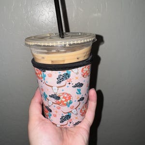 Western Coffee sleeve, Iced Coffee Sleeve, Drink Cover, Cowgirl Drink Sleeve, Coffee Lover Gift, Iced Coffee Gift