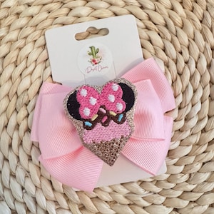 Disney ice cream inspired Hair Bow, Disney Hair Bow, Toddler Hair clips, Feltie Hair Clip, Ice cream hair clip, Ice cream felt clip