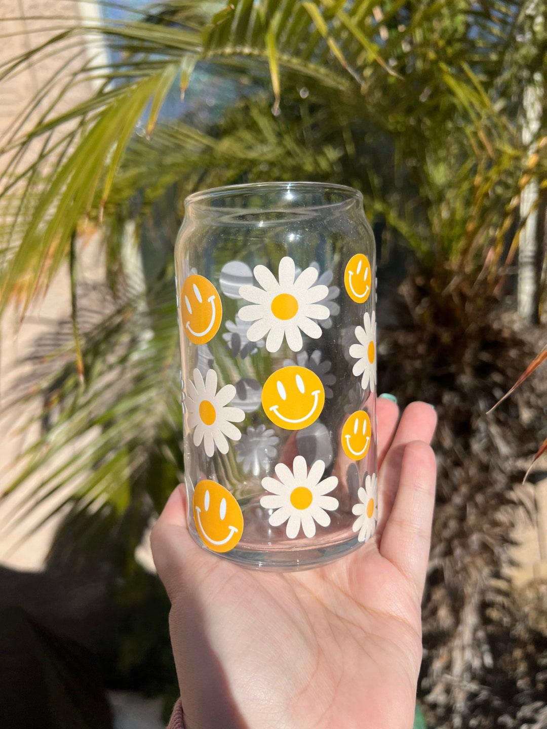 Good Days On My Mind Cup, Iced Coffee Glass Cup, Cute Aesthetic Glass –  Powered By Daisies