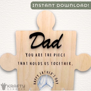 Father's Day Gift SVG, Glowforge Laser Cut File (Digital Download), Dad Puzzle SVG, DIY Gift For Dad, Personalized Gift For Dad