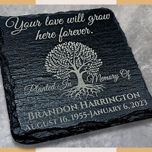 Grave Marker Human | Laser Engraved Memorial Slate | Garden Marker | Cemetery Memorial |  Indoor/Outdoor | Mother Memorial | Father Memorial