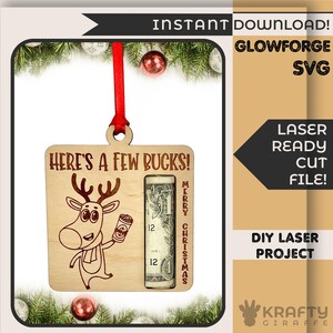 Few Bucks Ornament SVG | Glowforge Wood Ornament File | Funny Christmas Ornament | Laser Cut File | DIY Holiday Decoration |DIY Stocking Tag