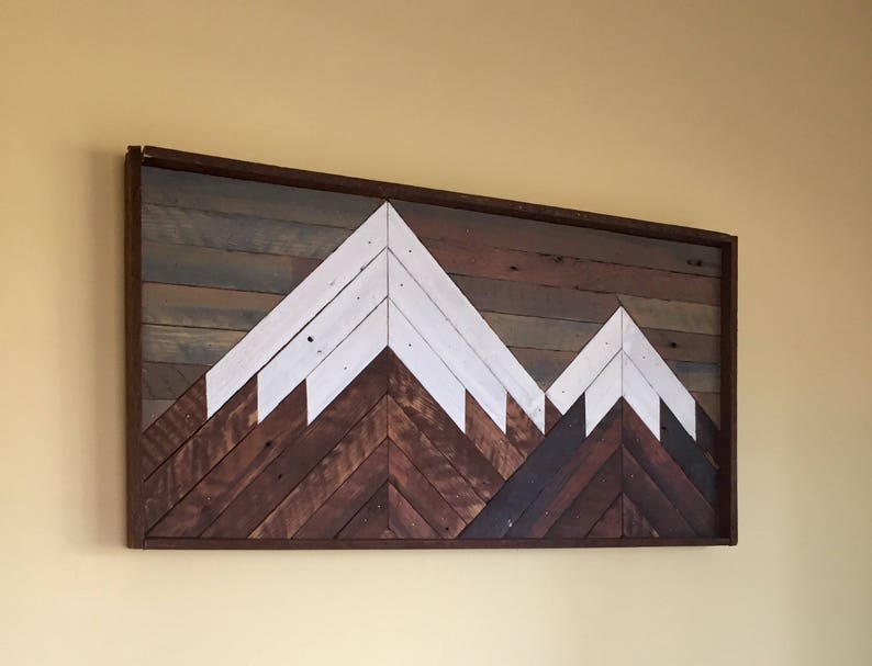 Reclaimed Wood Mountain Wall Art