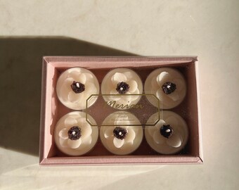 Floral Tealight Candle Set, Plant-Based Wax (6pcs)