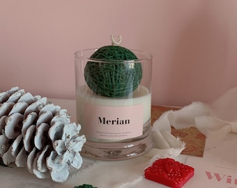 Winter knitting ball soy candle