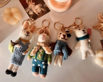 Handmade Animals Felt Bag Charm / Felt Keychain
