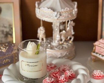 Tulip Soy Candle 7oz / Flower Soy Candle