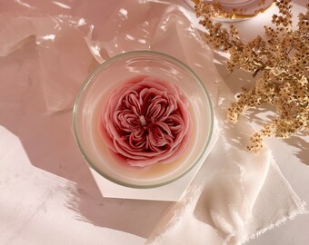 Merian Scented Candle - Rose / Juliet Rose soy candle/ Container soy candle