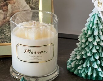 Snowflake soy candle/ Winter holiday candle