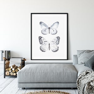 Butterfly print wall art, printable poster, instant digital download,  watercolor nursery decor