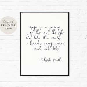 YOGA POSTER, Quote art print, Printable  Calligraphy print, Yoga gifts,  Motivational Inspirational, Typography Decor, Digital Download