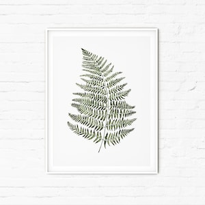 FERN PRINT -  watercolor printable wall art,  greenery watercolor painting, above bed decor, instant digital download