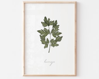 HERB wall art PRINTS, kitchen printable lovage pictures, digital download