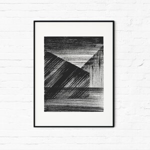 ABSTRACT BLACK LINES Art - Brush Strokes Print - Geometric Wall Art - Printable Artwork