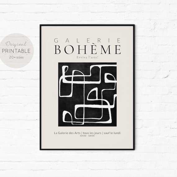 PRINTABLE EXHIBITION POSTER - museum poster, mid century modern, retro print, digital download