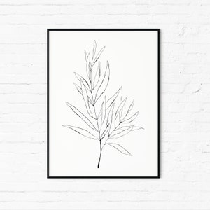 Olive branch print | printable wall art | line art poster | ink drawing print | olive branch wall art | farmhouse botanical poster