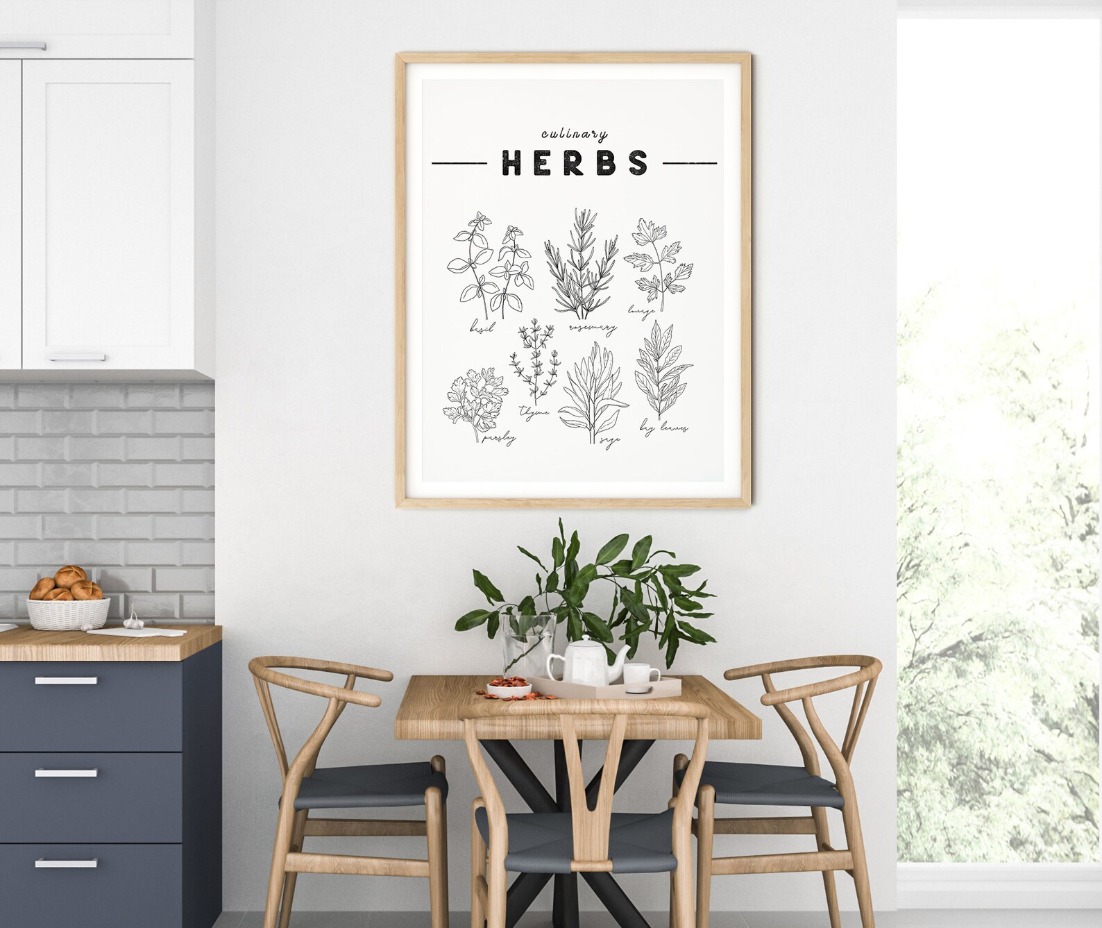 KITCHEN HERB PRINTS - Printable Wall Art , Chart Poster, Aesthetic ...