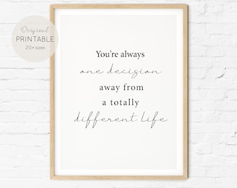 Inspirational Life Quote Print | Typography Wall Art (Digital Download)