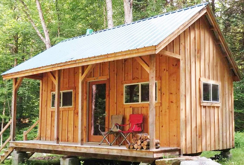 Deluxe 16' x 20' Cabin / Guest / Tiny House Plans and | Etsy