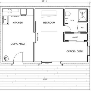 Affordable Tiny House 18' x 28' ADU/In-law Cabin / Guest / Small Home Plans and Blueprints