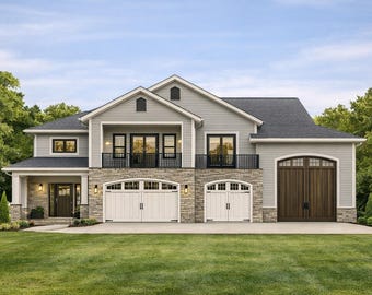 Ultimate RV Haven Luxury House Mansion - 3 Bed 3.5 Bath 3 Car 1 RV - Custom House Design Concept Plans Blueprint