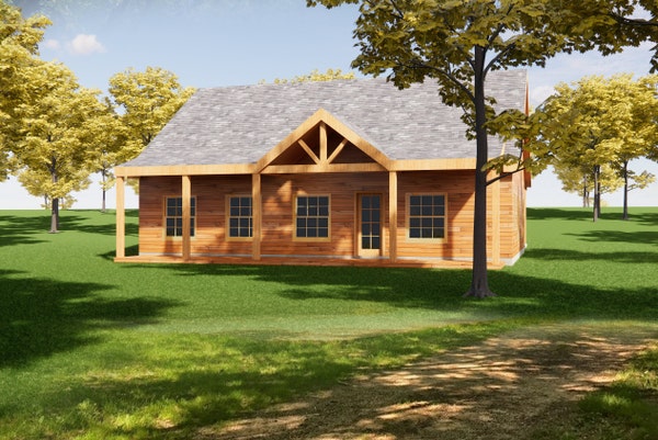 Simple 2 Bedroom 1 1/2 Bath Cabin. 1200 Sq Ft. Open Floor Plan With ...