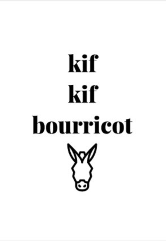 Kif Kif Bourricot Poster Affiche Printable French Expression Etsy