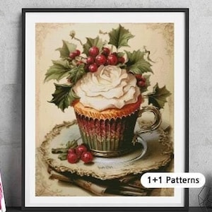JMP0222_christmas cake, full coverage cross stitch pattern PDF, Cross Stitch chart, Counted Cross Stitch pattern, Instant PDF Download