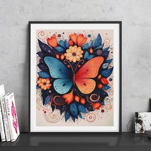 JMP0155_butterfly, full coverage cross stitch pattern PDF, Cross Stitch chart, Counted Cross Stitch pattern, Instant PDF Download