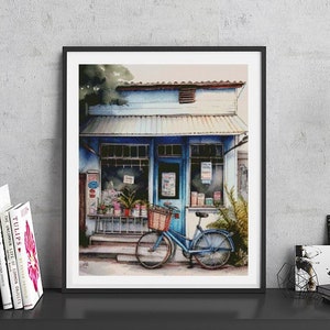 JMP0083_street shop, cross stitch pattern PDF, Cross Stitch chart, Counted Cross Stitch pattern, Instant PDF Download