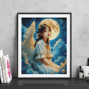 JMP0461_angel, cross stitch pattern PDF, full coverage Hand embroidery pattern, Counted Cross Stitch, Instant PDF Download
