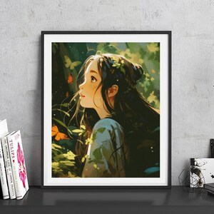 JMP0190_forest girl, cross stitch pattern PDF, Cross Stitch chart, Counted Cross Stitch pattern, Instant PDF Download