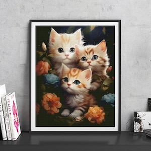 JMP0073_baby cats, cross stitch pattern PDF, Cross Stitch chart, Counted Cross Stitch pattern, Instant PDF Download