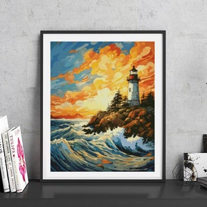 JMP0154_Lighthouse, cross stitch pattern PDF, Cross Stitch chart, Counted Cross Stitch pattern, Instant PDF Download